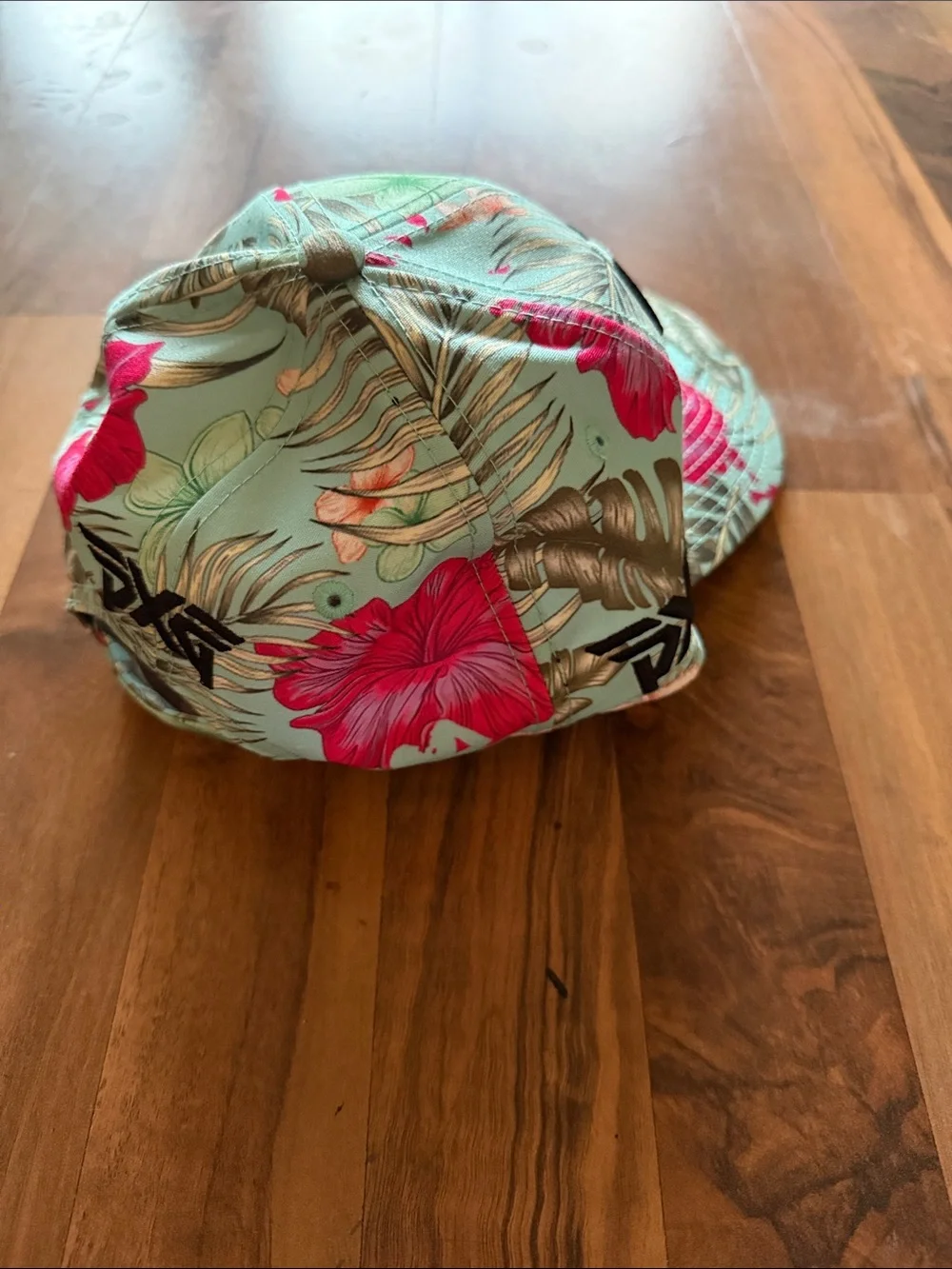 PXG Tropical Floral womans Hat in Aqua and Hot Pink